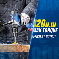 Perceuse électrique Dongcheng 120N.m multifonctionnelle portable à double vitesse réglable sans balais alimentée par batterie au lithium