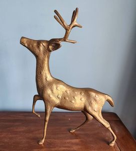 Sculpture animale en forme de cerf de Style moderne fait à la main Sculpture décorative en laiton personnalisée pour la décoration de dessus de Table de jardin à la maison - Product Image 5