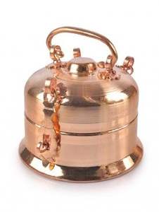 Artisanat en métal zen asiatique, boîte ronde en cuivre Supari Pandan, décoration d'intérieur, décoration de table, anniversaires, Diwali, mariages, Ramadan - Product Image 4