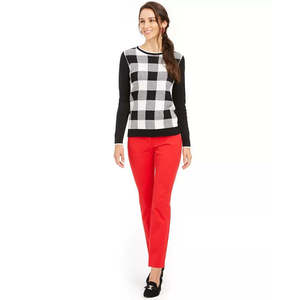 Cardigan Casual da Donna Charter Club a Quadri Buffalo, Traspirante, Taglia Piccola, per Autunno e Inverno, con Logo Frontale - Product Image 1