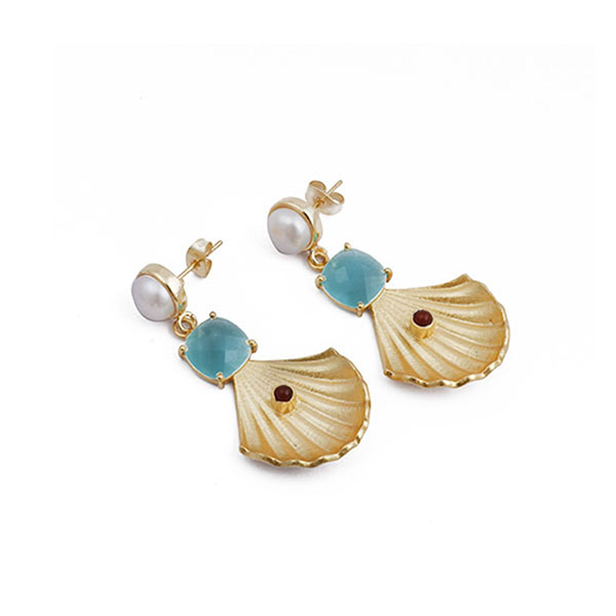 Pearl, Aqua Chalcedony, Garnet