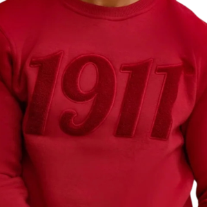 Sudadera de chenilla sólida, jersey de cuello redondo de algodón pesado granate, ropa de fraternidad griega KAP para hombres, informal - Product Image 5