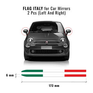 Strisce Adesive Tricolore Italiane per Specchietti Fiat 500 Abarth - Strumento Elegante per Indicatori di Direzione - Product Image 2