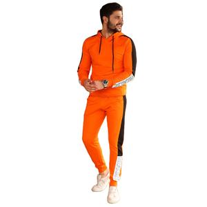 Nouvelle arrivée survêtement sur mesure brodé chenille Patch sweat à capuche zippé et pantalon de survêtement évasé pour hommes - Product Image 2