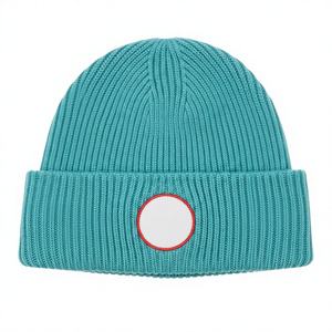 Gorro de Punto Liso de Alta Calidad, Grueso y Cálido para Invierno, Unisex, Color Sólido, Directo de Fábrica - Product Image 1
