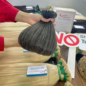 Cheveux Vietnamiens Naturel Gris Armure Droite Expédition Rapide Prix de Gros Extensions de Cheveux Humains - Product Image 1