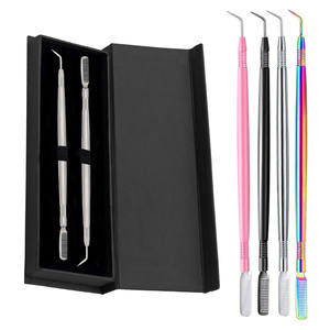 อุปกรณ์ต่อขนตาแบบยกขนตาปลายแหลม มีร่อง ทำจากสแตนเลส 2026 สีดำพลาสมา บรรจุภัณฑ์แบบกำหนดเอง - Product Image 1