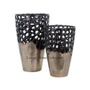 Grands Pots De Fleurs Et Vase De Couleur Blanche Et Rouge Avec Base En Laiton De Couleur Dorée Balcon Articles De Jardin Décoratifs - Product Image 4