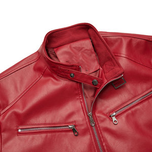 Veste en cuir pour homme, manches longues, haute qualité, fermeture éclair avant, plusieurs poches, nouveau style, veste d'extérieur pour homme, vestes pour homme - Product Image 4