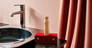 Bouteille d'eau sans joint en cuivre pur navire en cuivre étanche fait à la main pour cadeau de voyage emballé boîte en velours de couleur rouge - Product Image 5