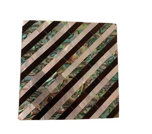 Sous-verres carrés classiques durables en résine noire écologique avec incrustation MOP, tapis de tasse haut de gamme pour hôtels, cafés, vaisselle en gros - Product Image 6