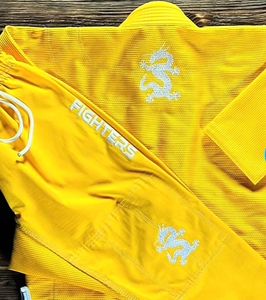 Professional Martial Arts Wear Yellow Brazilian Jiu Jitsu Uniform Customized Embroidery Logo & Size BJJ Gi for <b>Men</b> - Product Image 4