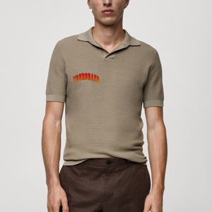 Logo brodé personnalisé 100% coton respirant Automne Hiver Col rabattu Col en V Manches courtes Couleur unie Léger Homme - Product Image 1