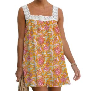 Tunique Kurti en coton imprimé à la main / Vêtements ethniques / Vêtements d'Inde et du Pakistan  Tunique respirante en tissu ethnique Haut en dentelle pour filles - Product Image 1