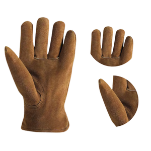 Guantes de Conducción de Invierno de Cuero Marrón Dividido, Forro de Lana en el Pulgar, Transpirables, Ecológicos, Cálidos, Duraderos, Flexibles y Cómodos - Product Image 2