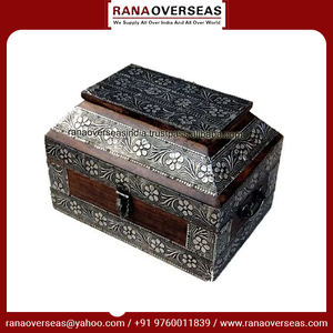 Boîte de rangement de bijoux Antique en bois pour Bracelets, boucles d'oreilles, broches, pendentifs et pinces à cheveux - Product Image 2