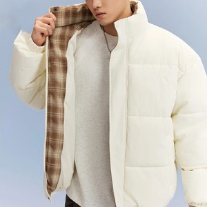 Wholesale Custom Unisex Hooded Canvas Puffer Jacket <b>Waterproof</b> Polyester Filled <b>Winter</b> <b>Coat</b> with Front Logo - Product Image 6