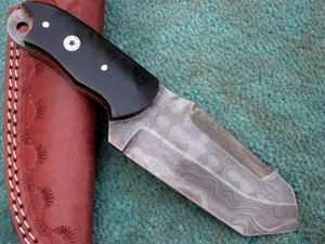 มีดสกินเนอร์เหล็กถังดามัสกัสแบบเต็มรูปแบบทำด้วยมือพร้อมปลอกหนัง - Product Image 5