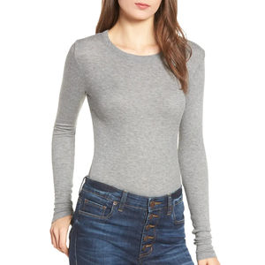 Wholesale <b>Ladies</b> Long Sleeve <b>T</b> <b>Shirts</b> Classic round Neck Blank with Solid Pattern Print Skinny Style - Product Image 1