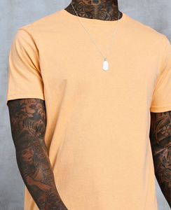 Camiseta con dobladillo curvo, camiseta informal ajustada de manga corta, camiseta curvada para hombre, ropa de calle de verano, camiseta curva de algodón 100% para hombre - Product Image 6