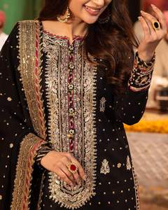 Diseñador de las mujeres multicolor pesado bordado de seda Lehenga Choli indio pakistaní estilo vestido de novia ropa de fiesta al por mayor 0100 - Product Image 6