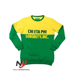 Top tendance femmes Chi Eta Phi deux tons épais et chaud brossé dos coton polaire 360 GSM sororité à manches longues sweats - Product Image 5