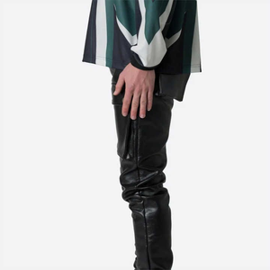 กางเกงคาร์โก้สำหรับผู้ชายและ2025ที่กำหนดเองกางเกงหนังวัวแท้กันน้ำระบายอากาศได้ดีสำหรับผู้ชายกางเกงลำลองเอวกลางผอม - Product Image 4