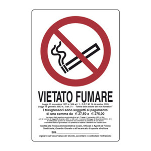 Targa Segnaletica Proibito Fumare L.311/1 30x20 - Product Image 1
