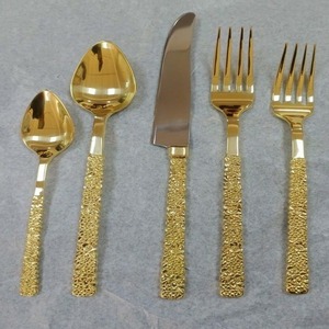 Juego de cubiertos de acero inoxidable de lujo Cubiertos de restaurante que incluyen cucharas de plata Tenedores Cuchillos a bajo precio para fiestas y hogar - Product Image 2