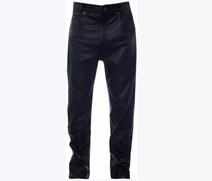 กางเกงหนังลำลองของผู้ชายน้ำหนักเบาขายดีเสื้อเอวกลางสไตล์สตรีทผ้าใบสีทึบสไตล์คาร์โก้ - Product Image 1