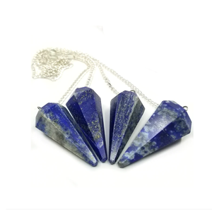 Pendule de sodalite de haute qualité cristal naturel pierre précieuse cône à facettes pendule de radiesthésie pour pendules de guérison Reiki à vendre - Product Image 6