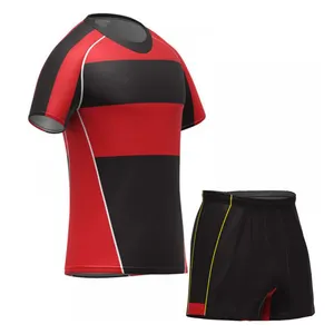 Hochwertige Full Custom Sublimated Printing Rugby Shirts Kurze Sport bekleidung Großhandel Club Rugby Uniform