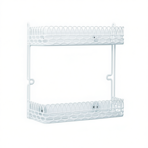 Artex 161422 Shower Box Storage Rack with 2 Screw-On <b>Shelves</b> 30x12x31cm White Bathroom <b>Shelves</b> - Product Image 2