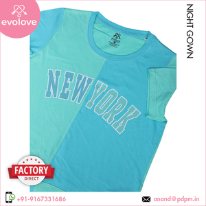 Ropa de dormir de algodón con cuello redondo de punto para mujer, vestido de noche corto exclusivo de verano a bajo precio al por mayor - Product Image 5