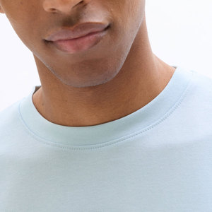 Camiseta de Manga Corta para Hombre, Cuello Redondo, Color Azul Claro, Algodón Jersey, Corte Regular, Estilo Casual - Product Image 6