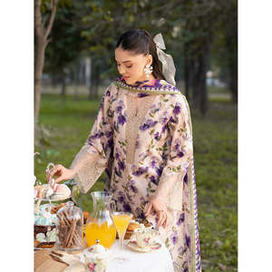 Conjunto de 3 piezas GARNET Primavera/Verano: Camisa de gasa estampada con dupatta de seda y pantalón estampado - BIC-045 - Product Image 2