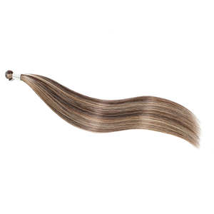 ผมต่อแบบ Genius Hand-Tied Weft ผมแท้ 100% เกรด 12A Super Double Drawn # 2/16 สีน้ำตาลเข้มและสีบลอนด์ธรรมชาติ - Product Image 4