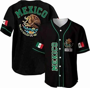 Eagle Mexico Baseball Jersey Ropa deportiva transpirable personalizable para hombres y mujeres Diseño de bandera de México - Product Image 1