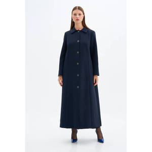 Manteau d'hiver tissé bleu marine coupe classique - Product Image 4