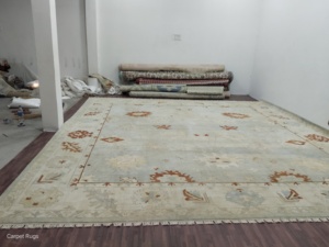 Chokala handspun ขนสัตว์ baho เงินที่มีคุณภาพสูง14X15 Ft. ชุดพรมปูพื้นแบบแอบสแตรกพรมสำหรับห้องนั่งเล่นแบบดั้งเดิมของเปอร์เซีย - Product Image 5