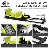 Plateforme de saut télescopique professionnelle en aluminium pour Pilates Reformer, avec ressorts silencieux, pour entraînement du tronc, utilisation à domicile ou en studio, portable