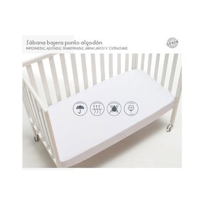 PUNTO 100 5 Drap de lit bébé en coton pour poussette 40X 80 Imperméable et respirant Motif tricoté uni - Product Image 1