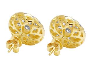 Boucles d'oreilles clous en argent sterling 925 entièrement serties de diamants moissanite de style hip-hop pour femmes - Product Image 4