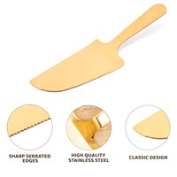 Crazo Fashion Cuchillo para Pastel de Diseño Moderno Hecho a Mano, Acero con Acabado Dorado, para Uso en Restaurantes, Pala para Pizza, Espátula para Repostería y Tartas