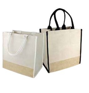 Fabricante de Vietnam, bolsa de compras de yute sostenible con interior laminado y mango de bambú, diseño personalizado para promoción de Marca - Product Image 2