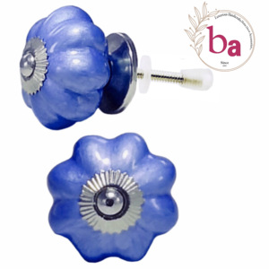 Boutons de melon en céramique bleu néon pour commode de cuisine chambre entrepôt extérieur salon Villa-pour poignées de porte de tiroir d'armoire - Product Image 1