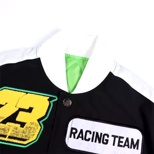 Chaqueta de carreras personalizada Unisex Biker motocicleta Vintage Streetwear Casual Stand Varsity chaqueta al aire libre Street Racing Jacket - Product Image 3