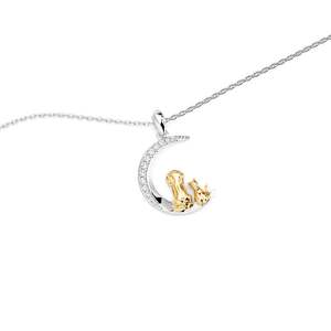 Collier Jeulia Petland plaqué or avec un golden retriever et un chat pour enfants - Product Image 2