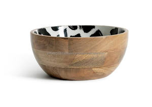 Prix usine bol de service rond en bois meilleur prix ensemble de vaisselle pour soupe vaisselle autocollant décoratif en émail pour le stockage - Product Image 3