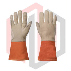 Gants en cuir résistants aux hautes températures, texture lisse, poignet en tricot, doublure thermique radieuse, protection anti-chaleur, résistant aux déchirures - Product Image 1